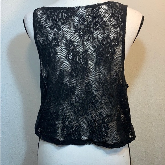 Pink Victoria’s Secret black lace tank top/cami - Picture 2 of 4